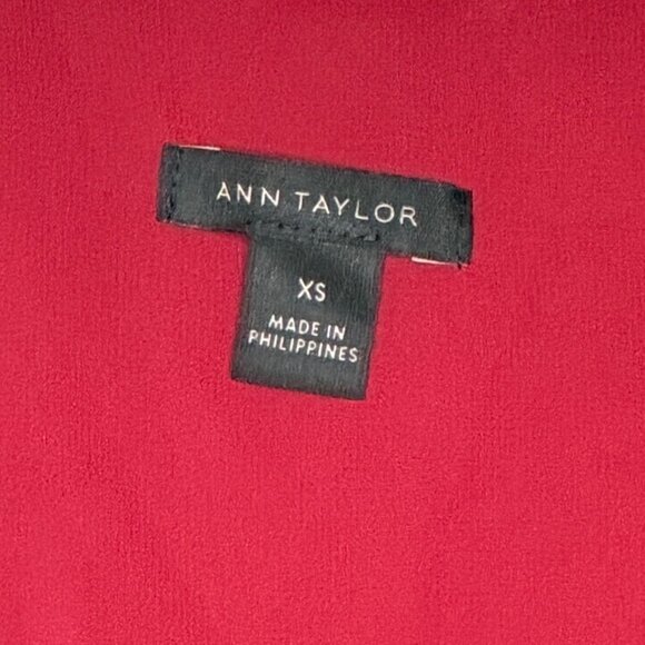 Ann Taylor Deep Red V-Neck Blouse - Picture 6 of 7